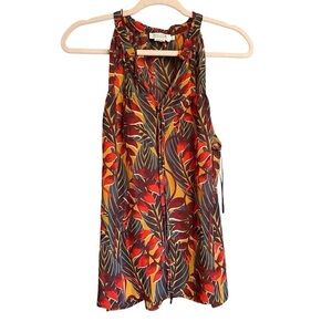 Molly Bracken Colorful Bright Leaf Top - Size Large-Sleeveless